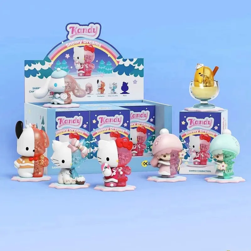 

Sanrio Candy Winter Snow Dream Series глухая коробка милая девушка сердце Украшение Фигурка Kawaii Cinnamoroll Pachacoo кукла детский подарок