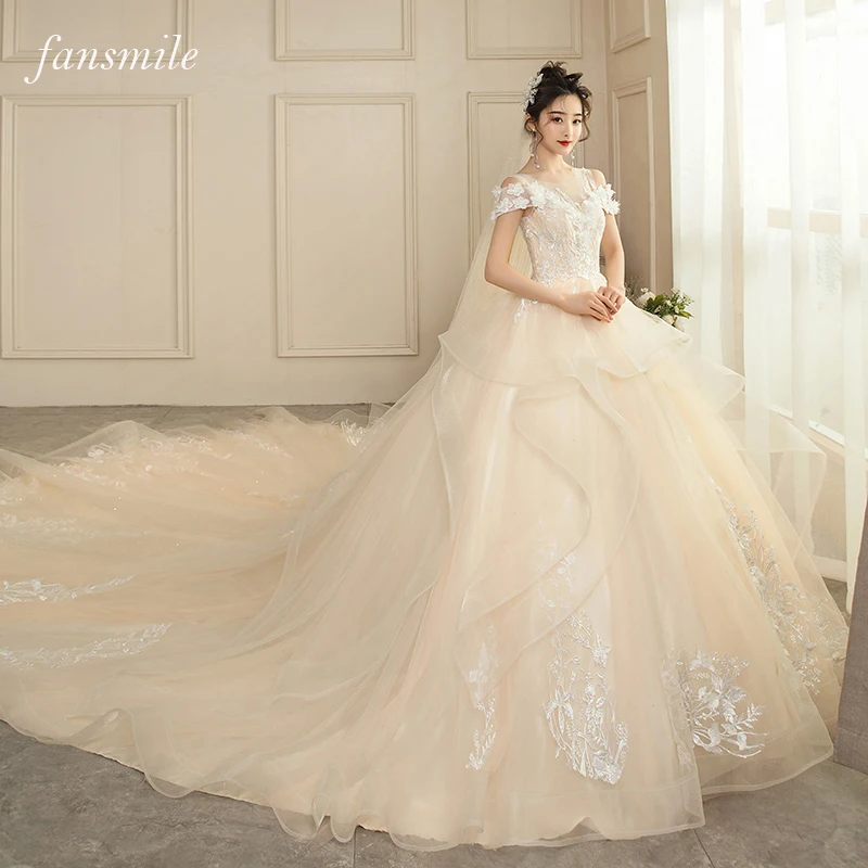 Fansmile New Short Sleeve Vestido De Noiva Tulle Lace Wedding Dresses 2022 Train Bride Ball Gown FSM-221T
Fansmile New Short Sleeve Vestido De Noiva Tulle Lace Wedding Dresses 2022 Train Bride Ball Gown FSM-221T