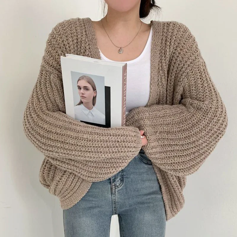 Korean Fashion Knitwears Lantern Sleeve Knitted Cardigan Women Sweater Casual Autumn Cardigans Swetry Hırka Sweaters & Jumpers
Korean Fashion Knitwears Lantern Sleeve Knitted Cardigan Women Sweater Casual Autumn Cardigans Swetry Hırka Sweaters & Jumpers