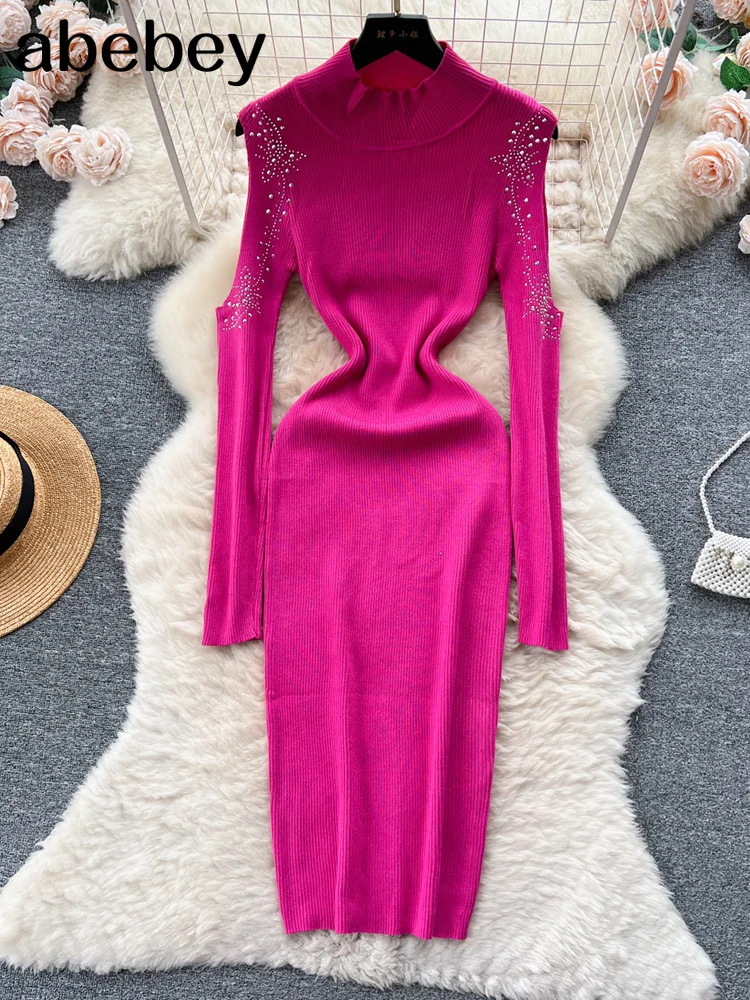 Elegant Turtleneck Long Sleeve Knit Bodycon Pencil Dress Slim Basic Fashion Sweater Vestido Sexy Women Autumn Winter Clothing
Elegant Turtleneck Long Sleeve Knit Bodycon Pencil Dress Slim Basic Fashion Sweater Vestido Sexy Women Autumn Winter Clothing