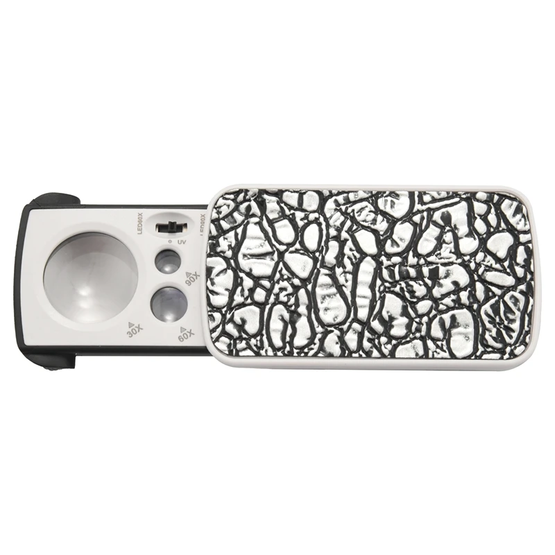 Portable Mini Multifunction 30X 60X 90X Pocket Magnifier With LED UV Light Eyes Glass Magnifying Loupe Lens For Jewelry Diamonds
Portable Mini Multifunction 30X 60X 90X Pocket Magnifier With LED UV Light Eyes Glass Magnifying Loupe Lens For Jewelry Diamonds