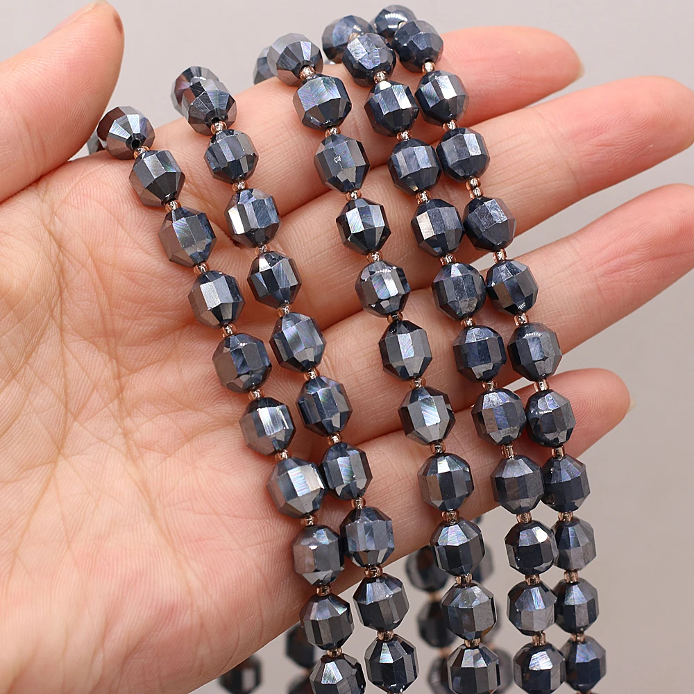 

Natural Hematite Stone Beads Roundle Faceted Loose Spacer Beads For Jewelry Making DIY Bracelet Necklace Strands Gift 8mm