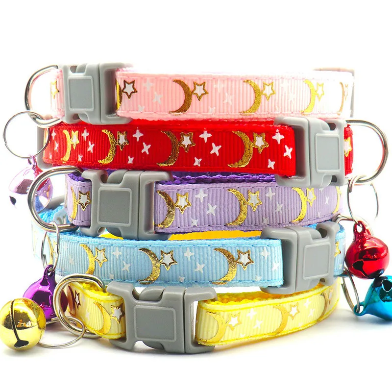 Small Dog Collar Bronzing Moon Star Cat Collar Bell Adjustable Dog Necklace for Cats Small Dogs Puppy Neck Strap 1.0cm 19-32cm
Small Dog Collar Bronzing Moon Star Cat Collar Bell Adjustable Dog Necklace for Cats Small Dogs Puppy Neck Strap 1.0cm 19-32cm