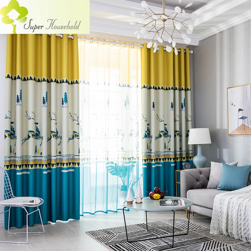 Modern Simple Print Joyful Deer Curtains for Children's Bedroom Shading Window Treatments Tulle Curtain in Living Room Drapes
Modern Simple Print Joyful Deer Curtains for Children's Bedroom Shading Window Treatments Tulle Curtain in Living Room Drapes