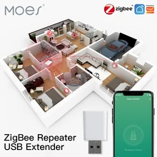 MOES Tuya ZigBee Signal Repeater Amplifier USB Extender for Smart Devices Expand Stable Transmission 15-20M Home Module