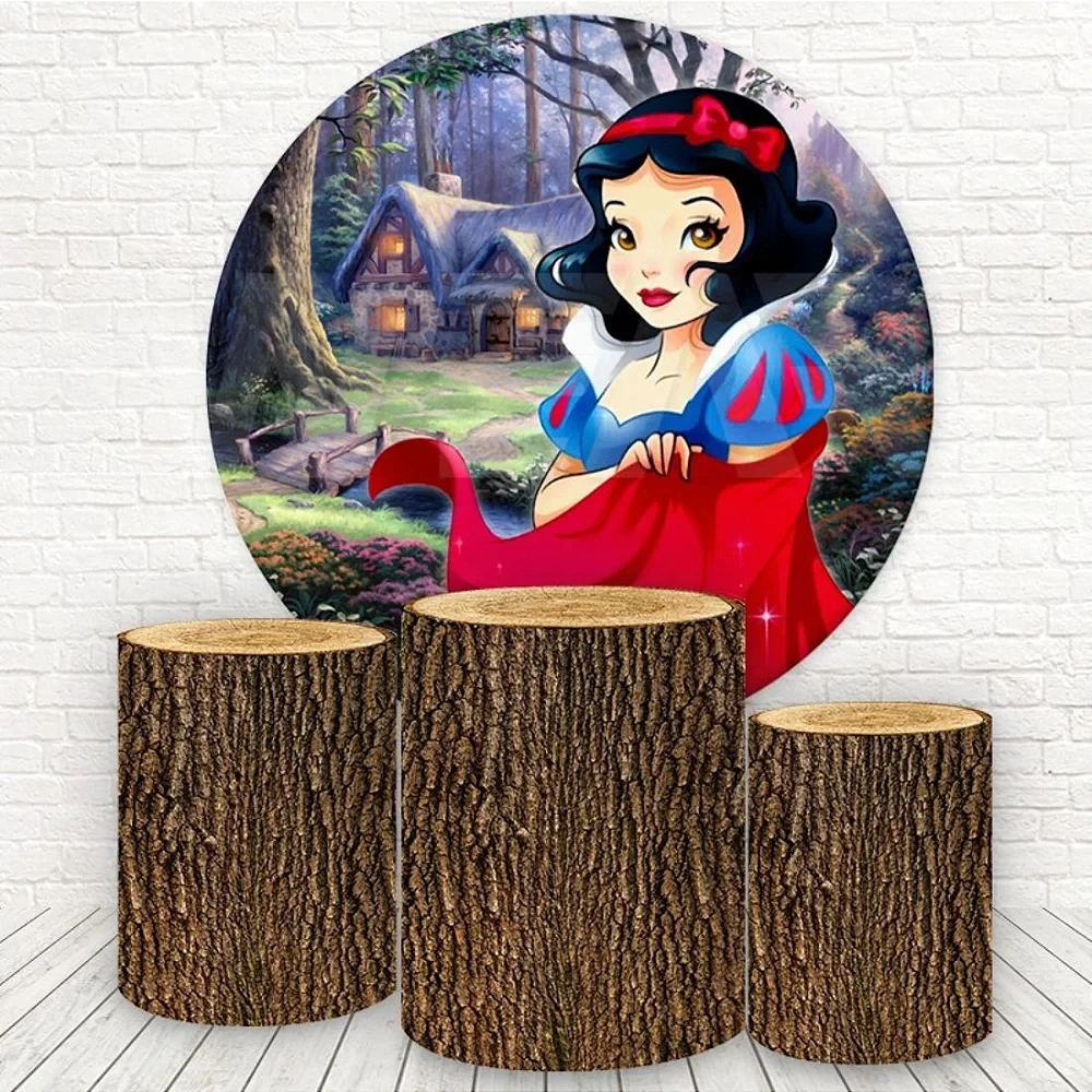 Snow White Happy Birthday Round Backdrops Cover Princess Background Wood theme Pedestal Cylinder Covers Decoration Supplies
Snow White Happy Birthday Round Backdrops Cover Princess Background Wood theme Pedestal Cylinder Covers Decoration Supplies