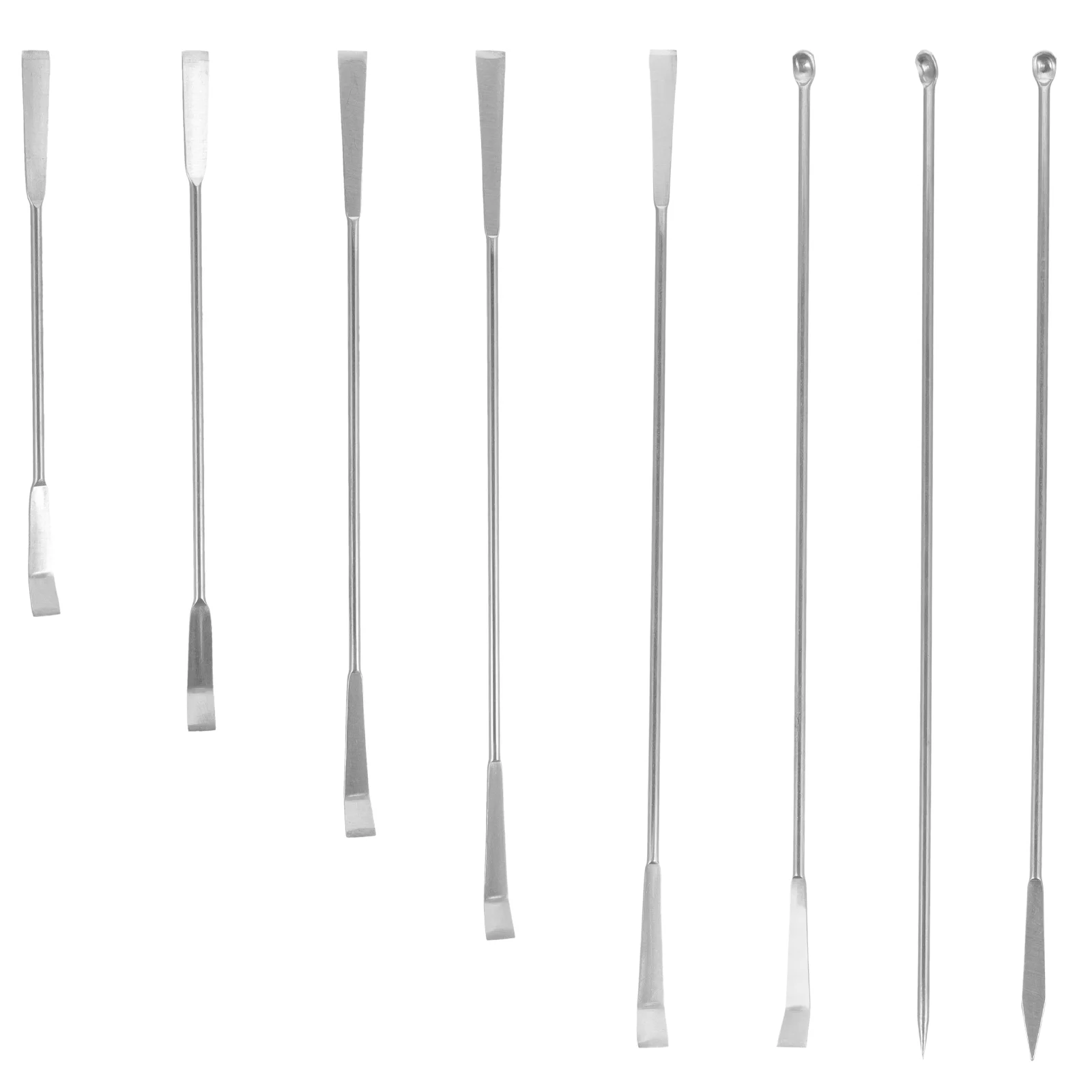 

8 Pcs Metal Micro Scoop Stainless Steel Spatula Lab Measuring Scoop Metal Spoons Medicine Spoon Mini Laboratory Mixing Spatula