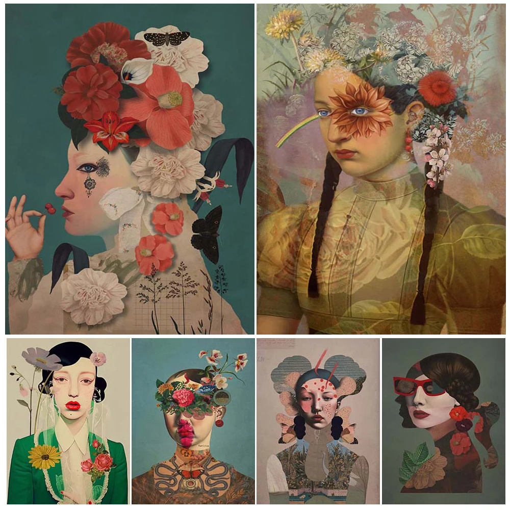 Abstract Girl Flower Head Woman Vintage Poster Wall Art Canvas Painting Home Decor Wall Pictures For Living Room Unframed
Abstract Girl Flower Head Woman Vintage Poster Wall Art Canvas Painting Home Decor Wall Pictures For Living Room Unframed