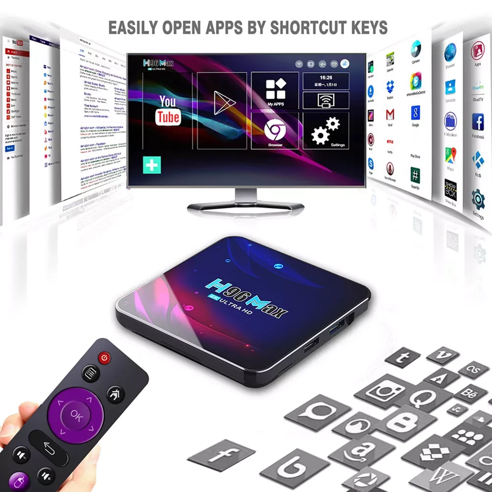Max V11 TV Box Android 11.0 2G 16GB 4GB 32GB 4GB 64GB RK3318 4.0 WiFi 4K Media Player for Google Voice STB 2GB+16G
Max V11 TV Box Android 11.0 2G 16GB 4GB 32GB 4GB 64GB RK3318 4.0 WiFi 4K Media Player for Google Voice STB 2GB+16G