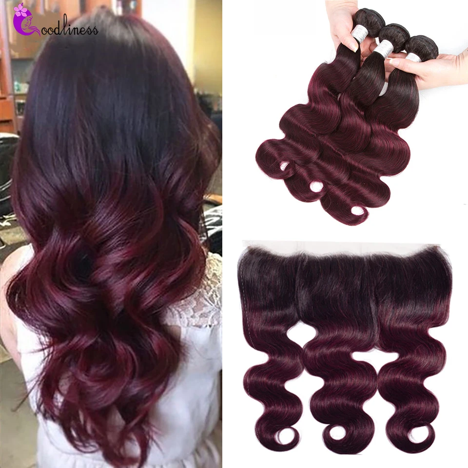 Goodliness 99J Lace Front With 3 Bundles Ombre Body Wave Human Hair Bundles With 13x4 Frontal Platinum Colored Brazil Remy Hair
Goodliness 99J Lace Front With 3 Bundles Ombre Body Wave Human Hair Bundles With 13x4 Frontal Platinum Colored Brazil Remy Hair