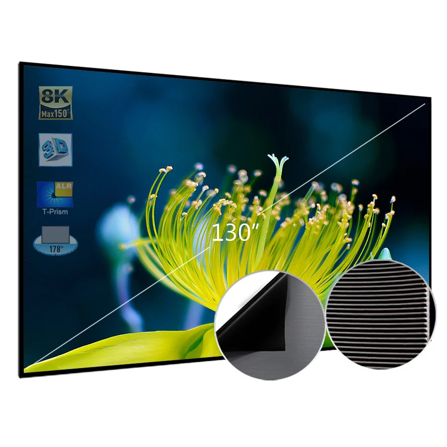 SCREEN PRO 130 Inch 16:9 Best Quality Fixed Frame Projector Screen T-Prism 3D 4K Ust Alr Projection Screen
SCREEN PRO 130 Inch 16:9 Best Quality Fixed Frame Projector Screen T-Prism 3D 4K Ust Alr Projection Screen