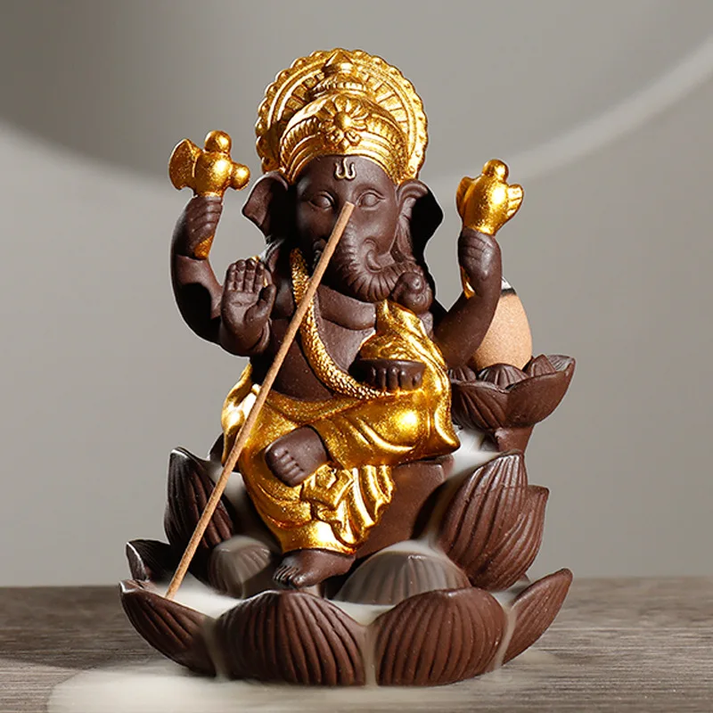 Rosamia Elephant Head Buddha Incense Burner Backflow Incense Cones Holder Ganesh Elephant Incense Smoke Waterfall HBJ-593
Rosamia Elephant Head Buddha Incense Burner Backflow Incense Cones Holder Ganesh Elephant Incense Smoke Waterfall HBJ-593
