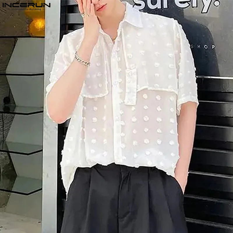 Handsome Well Fitting Tops INCERUN Men's See-through Fake Two-piece Shirts Casual Male Printed Bubble Short Sleeved Blouse S-5XL
Handsome Well Fitting Tops INCERUN Men's See-through Fake Two-piece Shirts Casual Male Printed Bubble Short Sleeved Blouse S-5XL