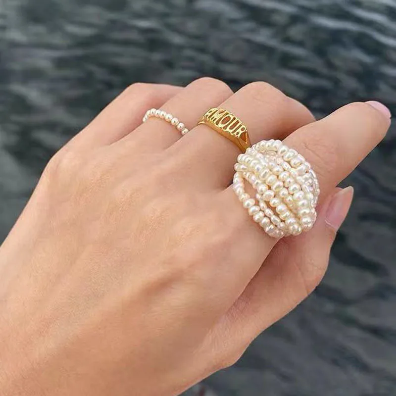Fashion Metal Contracted Retro Geometric Multilayer Baroque Natural Freshwater Pearl Index Finger Ring Women Party Jewelry Gifts 
Fashion Metal Contracted Retro Geometric Multilayer Baroque Natural Freshwater Pearl Index Finger Ring Women Party Jewelry Gifts