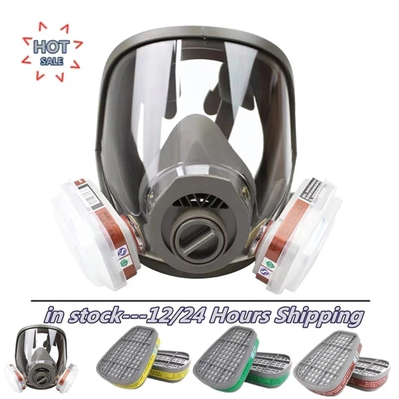 

Gas Mask Acid/Organic/Ammonia 6800 Full Face Mask Respirator Paint Chemical Pesticide Laboratory Anti-dust Multifunction Filters