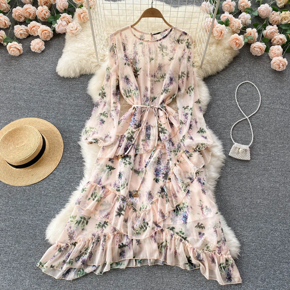 2022 Spring New Crimped Floral Round Neck Retro Bottomed Dress Temperament Close Waist French Minority Dress Women
2022 Spring New Crimped Floral Round Neck Retro Bottomed Dress Temperament Close Waist French Minority Dress Women