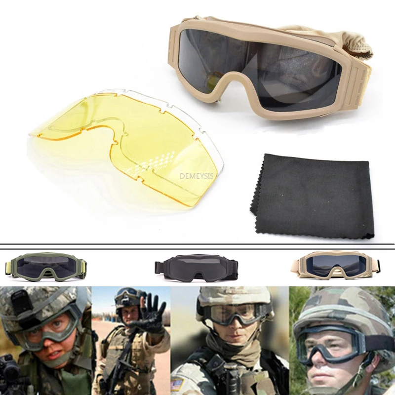 3 Lenses Tactical Goggles Army Airsoft Paintball Motorcycle Windproof Eyewear Impact Resistant Military Hunting Shooting Glasses
3 Lenses Tactical Goggles Army Airsoft Paintball Motorcycle Windproof Eyewear Impact Resistant Military Hunting Shooting Glasses