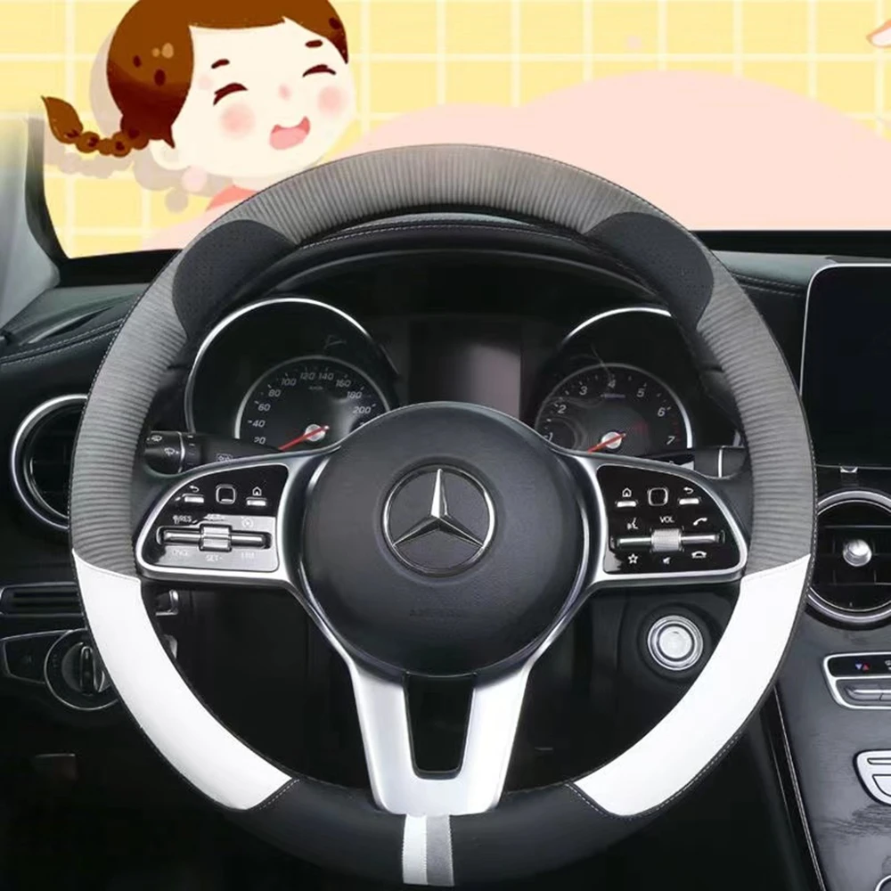Чехол рулевого колеса автомобиля дышащие Нескользящие замшевые кожаные чехлы для руля 37-38 см, автомобильные аксессуары, интерьер
Чехол рулевого колеса автомобиля дышащие Нескользящие замшевые кожаные чехлы для руля 37-38 см, автомобильные аксессуары, интерьер