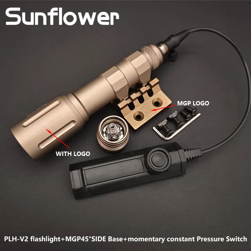 Sotac PLH-V2 Metal Flashlight White LED Lamp with MGP45 Degree Side Base and Dual Function Pressure Switch Tactical Scout Light
Sotac PLH-V2 Metal Flashlight White LED Lamp with MGP45 Degree Side Base and Dual Function Pressure Switch Tactical Scout Light