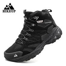 HIKEUP Brand Professional Outdoor Hiking Boot Genuine Leather Trekking Mountain Sneakers Camping Men Shoes Tactical Hunting Boot