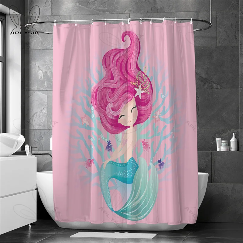 Занавеска для душа с изображением русалки, хвоста, рыбы, для девочек, детей, с мультяшным морским сердцем, красочные фиолетовые волосы, морск... 
Занавеска для душа с изображением русалки, хвоста, рыбы, для девочек, детей, с мультяшным морским сердцем, красочные фиолетовые волосы, морск...