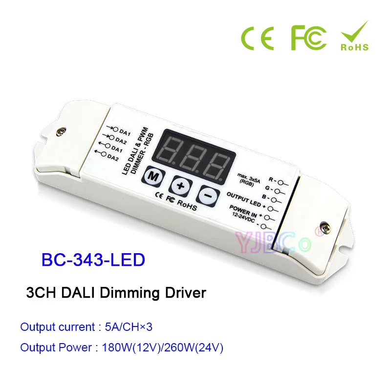 

Bincolor 1CH/3CH/4CH LED Strip Light DALI Dimming Driver Single Color/RGB/RGBW 12V-24V DALI Dimming signal Dimmer Controller