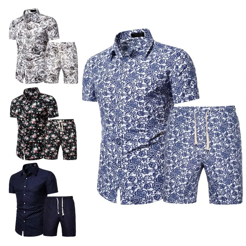 Summer Stylish Shorts Sleeve Single-breasted Shirts Shorts Set Thin Tracksuit Turn Down Collar for Vacation
Summer Stylish Shorts Sleeve Single-breasted Shirts Shorts Set Thin Tracksuit Turn Down Collar for Vacation