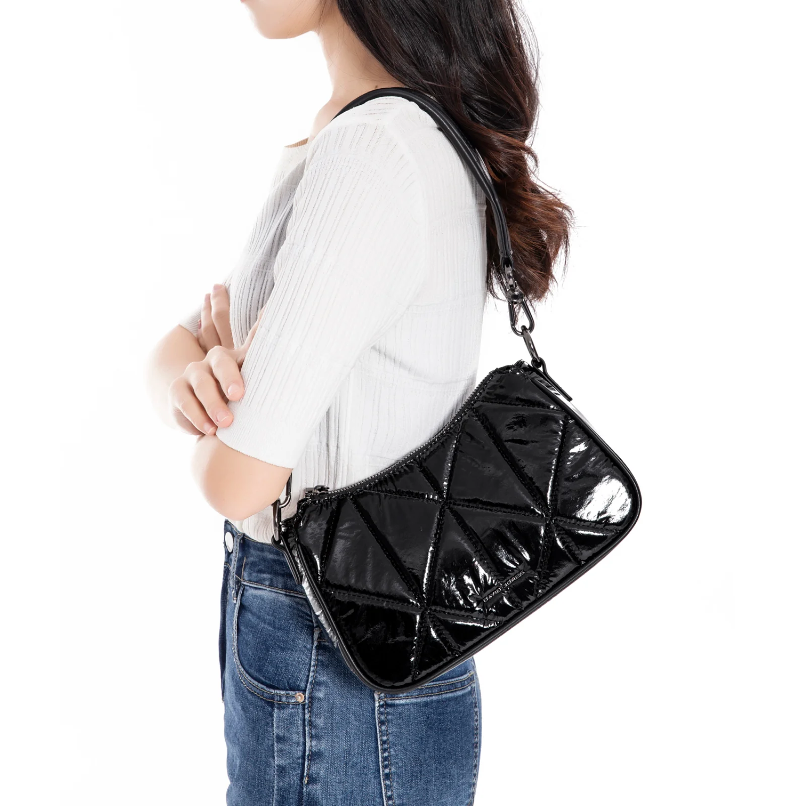 

David Jones Fashion Exquisite Women's Shoulder Bag Independent Minority Design Shiny Daily Commuter Solid Color Shoulder Bag