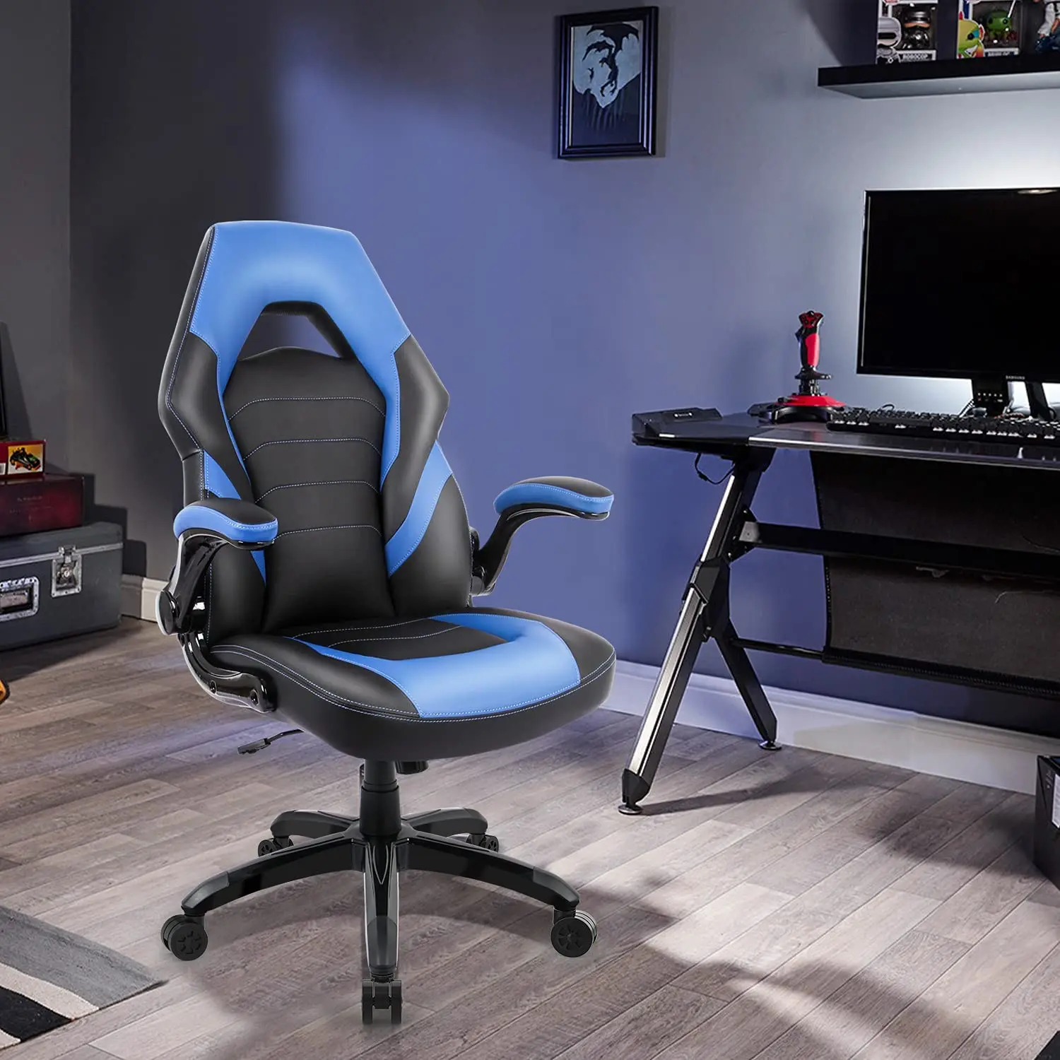 DR Ergonomic Gaming Chair with PU Leather and Flip-up Armrests Seat Height Adjustable Swivel Rocking Computer Desk Chair
DR Ergonomic Gaming Chair with PU Leather and Flip-up Armrests Seat Height Adjustable Swivel Rocking Computer Desk Chair