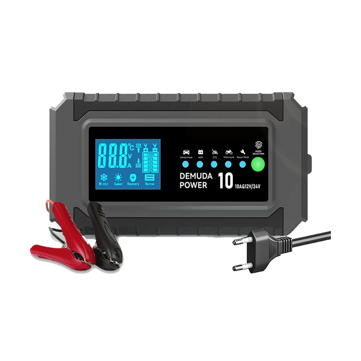 12V 10A Automotive Battery Charger 24V 5A Car Battery Charger Fast Charging for AGM GEL WET Lead Acid LCD EU Plug
12V 10A Automotive Battery Charger 24V 5A Car Battery Charger Fast Charging for AGM GEL WET Lead Acid LCD EU Plug