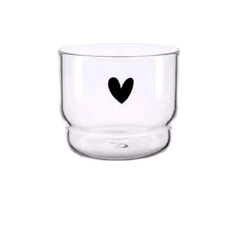 

300ml Love/Smiley Wall Glass Cup Milk Coffee Heart Cups Heat Resistant Healthy Drink Mug Tea Mugs Transparent Drinkware Mug New