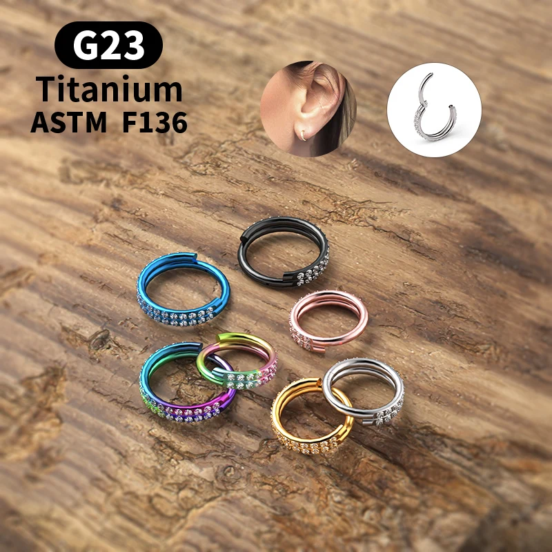 1 шт. сегментное кольцо из титана G23 два ряда циркона | Украшения и аксессуары