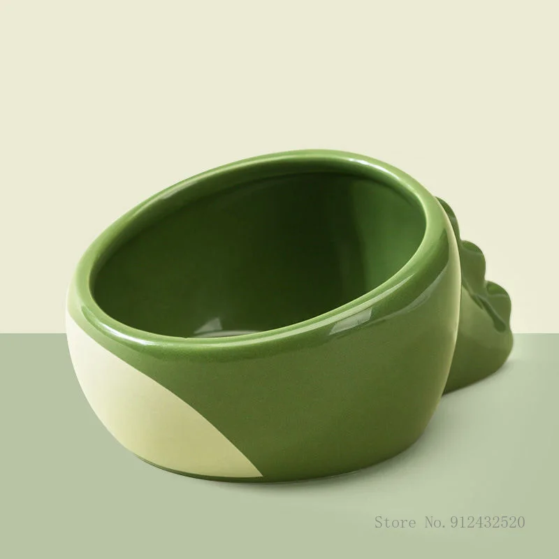 Ceramic Dinosaur Cat Dog Bowl Oblique Mouth Bowl High Foot Protection Cervical Spine Pet Supplies
Ceramic Dinosaur Cat Dog Bowl Oblique Mouth Bowl High Foot Protection Cervical Spine Pet Supplies