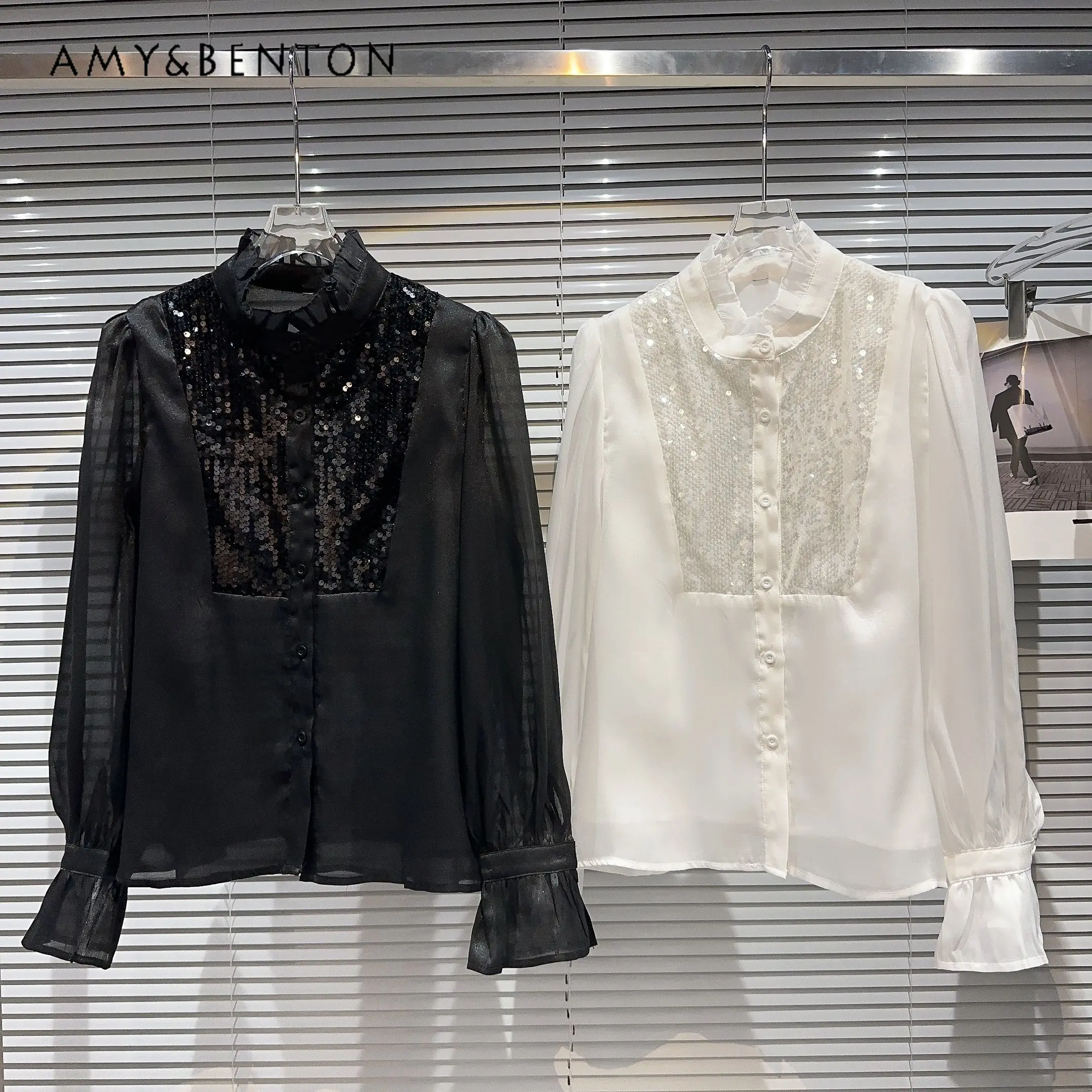 Internet Celebrity Same Style 2023 Autumn New Sequined Neckline Pleated Lace Elegant Socialite Shirt Shirt for Women
Internet Celebrity Same Style 2023 Autumn New Sequined Neckline Pleated Lace Elegant Socialite Shirt Shirt for Women