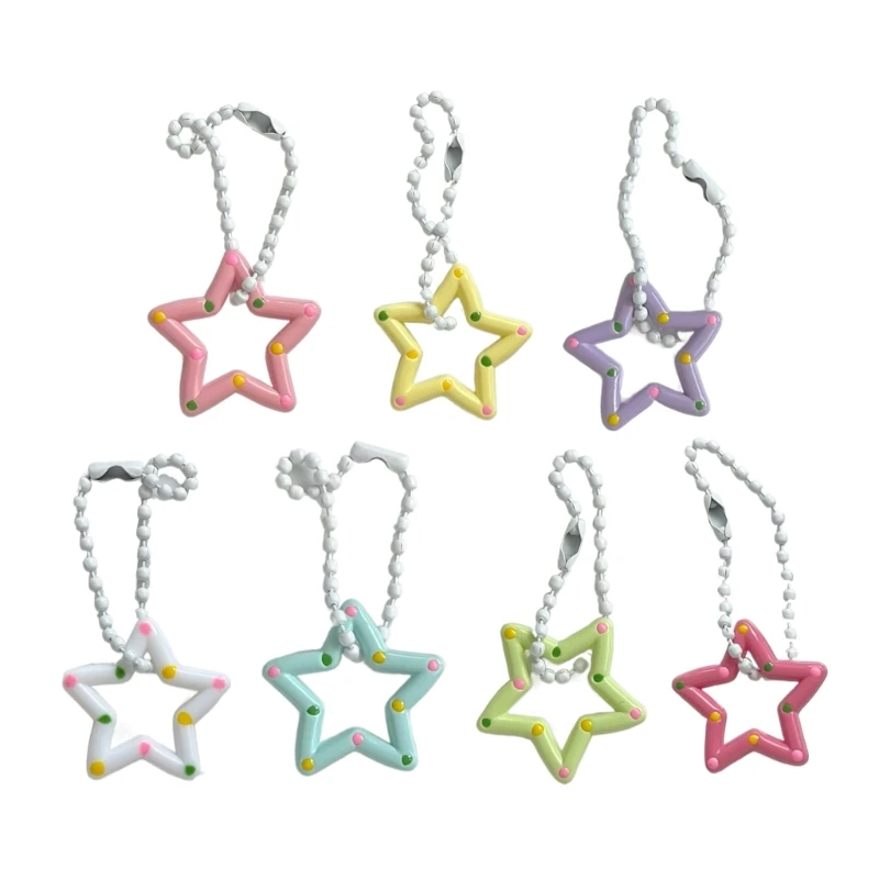 

Acrylic Star Keychain Unique Hollow Star Pendant with Dot Keyring Stylish Star Charm for Women Girl Colorful Keychain DropShip