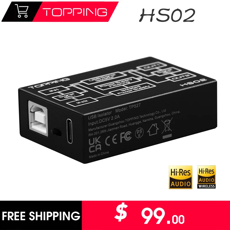 TOPPING HS02 USB 2.0 High fidelity HIFI Speed Audio Lsolator Compatible With High-res Transmission Low latency Improve Quality
TOPPING HS02 USB 2.0 High fidelity HIFI Speed Audio Lsolator Compatible With High-res Transmission Low latency Improve Quality