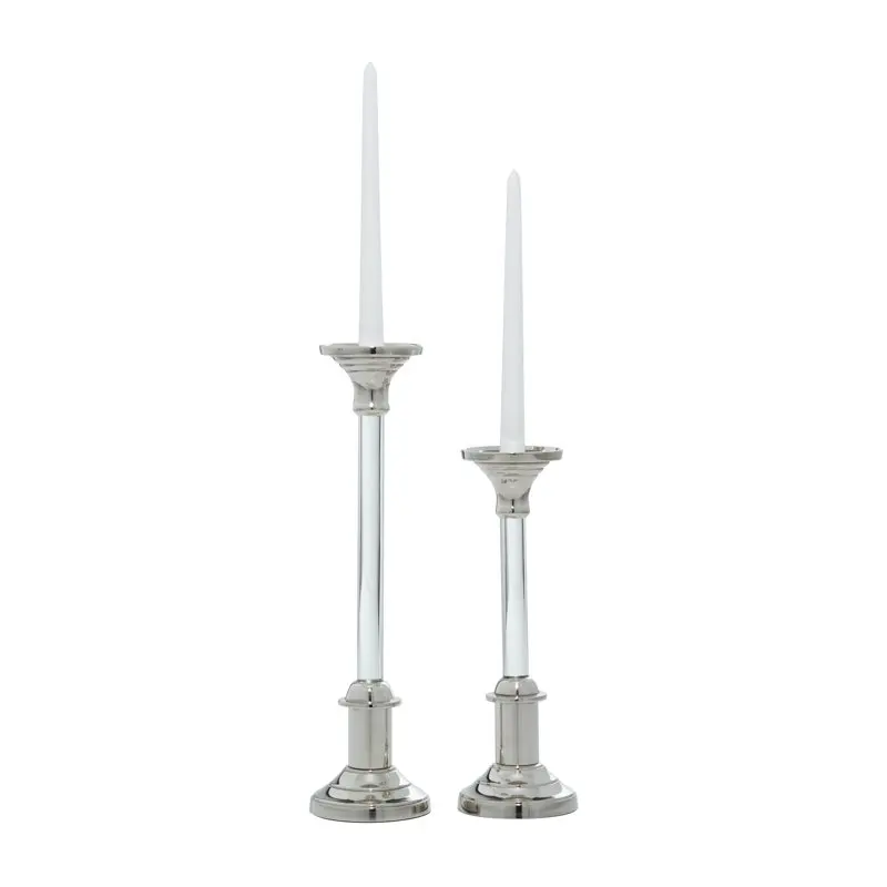 Refined Silver Aluminum Candle Holders, Set of 2 Delicate Pieces for Home Decoration.
Refined Silver Aluminum Candle Holders, Set of 2 Delicate Pieces for Home Decoration.