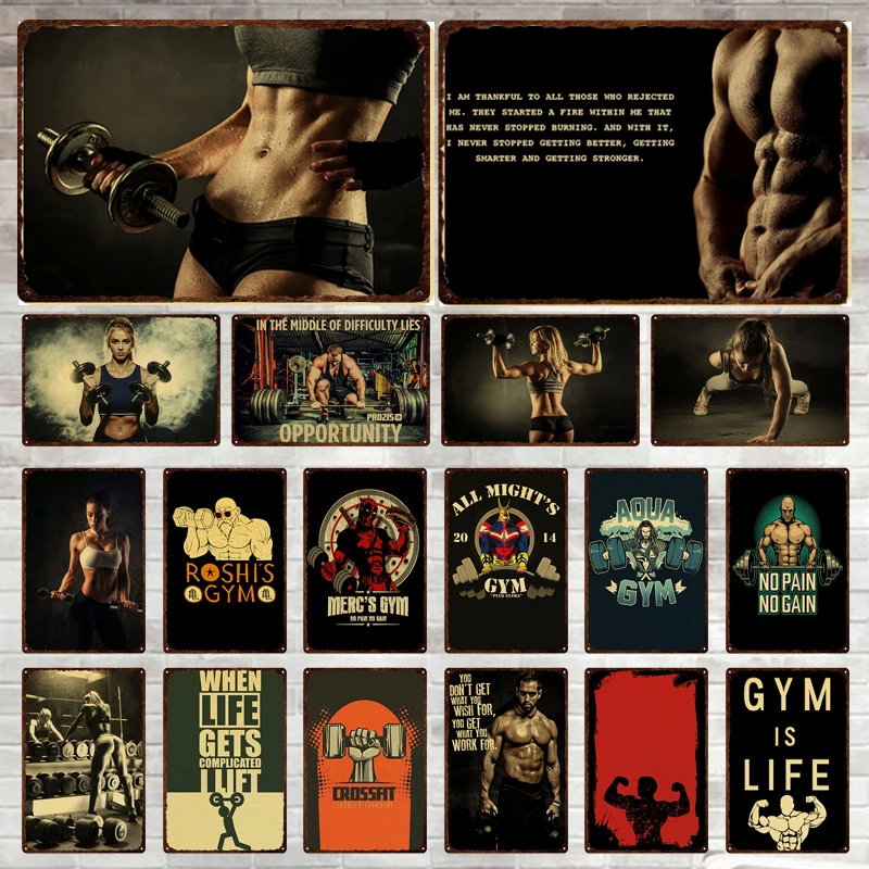 Gym Metal Tin Sign Retro Plaque Vintage Decorative Plate Work Out Wall Art Poster Home Decor Man Cave Gym Iron Painting 20X30Cm
Gym Metal Tin Sign Retro Plaque Vintage Decorative Plate Work Out Wall Art Poster Home Decor Man Cave Gym Iron Painting 20X30Cm