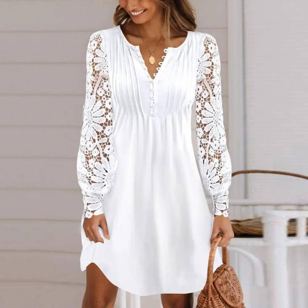 2023 Casual Spring Summer Women Dress Print Embroidery Hollow Out Lace Lantern Sleeve V-Neck Elegant Beach Style Party Dress
2023 Casual Spring Summer Women Dress Print Embroidery Hollow Out Lace Lantern Sleeve V-Neck Elegant Beach Style Party Dress