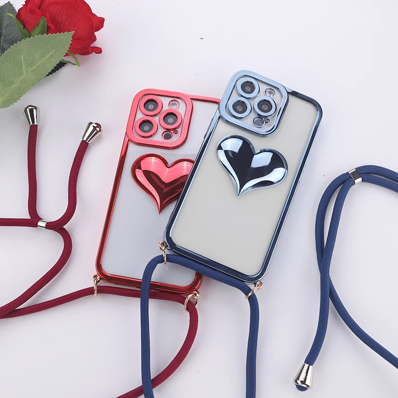 Shockproof Lanyard 3D Gradient Love Heart Transparent Phone Case For iPhone 13 11 12 Pro Max Luxury Necklace Cord Colorful Cover
Shockproof Lanyard 3D Gradient Love Heart Transparent Phone Case For iPhone 13 11 12 Pro Max Luxury Necklace Cord Colorful Cover
