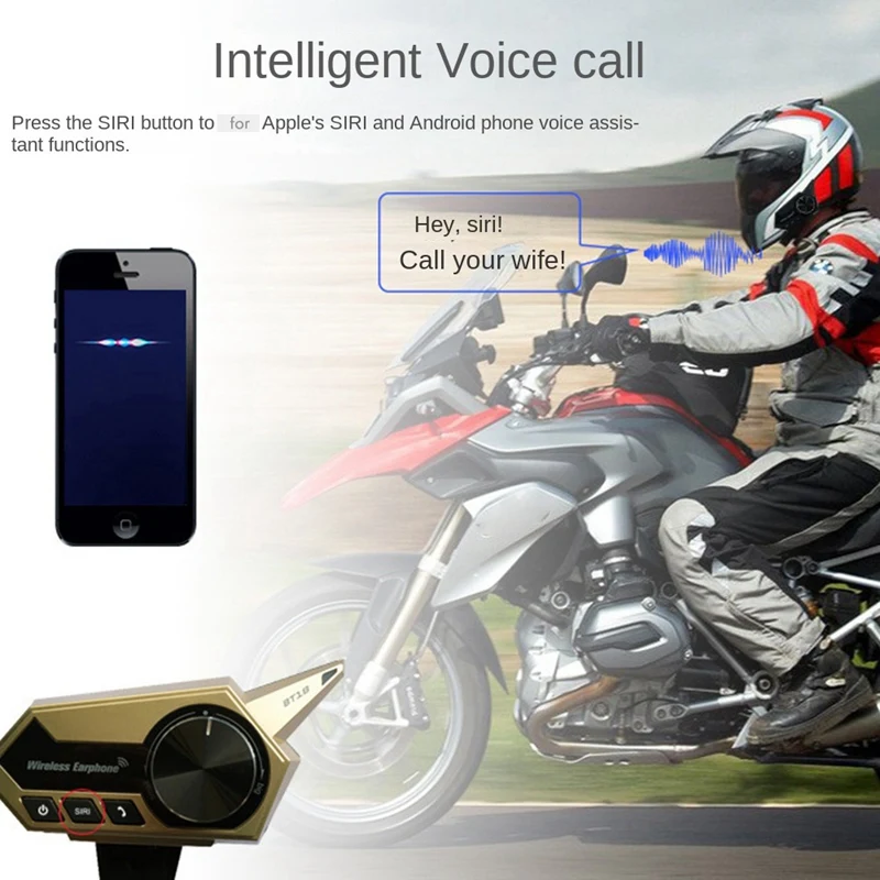 BT18 BT5.0 Chip Cycling Helmet Bluetooth Headset Motorcycle Wireless Call Intercom Headset Gold
BT18 BT5.0 Chip Cycling Helmet Bluetooth Headset Motorcycle Wireless Call Intercom Headset Gold