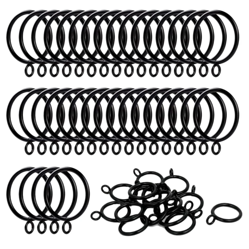 40 Pack 1.5 Inch (38Mm) Inner Diameter Metal Curtain Rings Drapery Eyelet Curtain Rings - Black
40 Pack 1.5 Inch (38Mm) Inner Diameter Metal Curtain Rings Drapery Eyelet Curtain Rings - Black