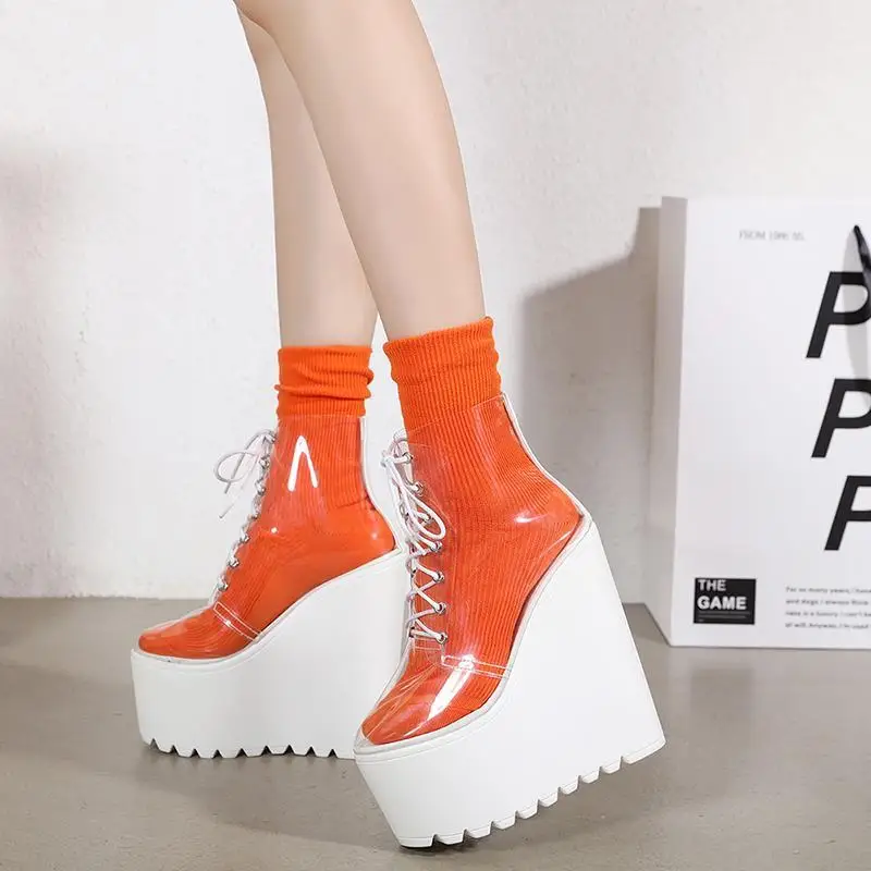 Bar DJ Nightclub Dsstage Gogo Performance Transparent 16cm Super High Heel Women's Shoes Waterproof Platform Wedge Short Boots
Bar DJ Nightclub Dsstage Gogo Performance Transparent 16cm Super High Heel Women's Shoes Waterproof Platform Wedge Short Boots