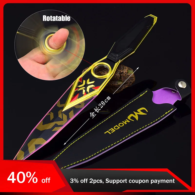 

28cm Valorant Kunai Weapon Model Championship 2023 Knife Toy Sword Cosplay Metal Knive Uncut Game Peripheral Kids Toy Gifts