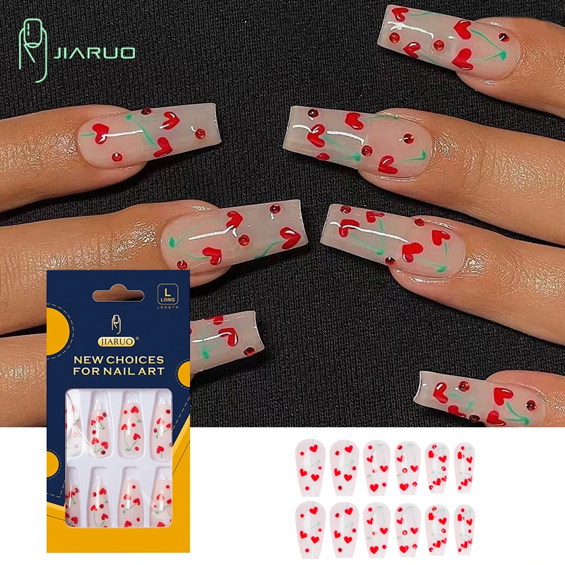 JIARUO 24PCS/BOX Short Press on Coffin Nails Fake Nail Art Y2k French Love Red Diamond Cherry Waterproof Removable Nail Patch
JIARUO 24PCS/BOX Short Press on Coffin Nails Fake Nail Art Y2k French Love Red Diamond Cherry Waterproof Removable Nail Patch
