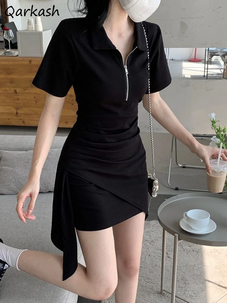 Short Sleeve Dresses Women Asymmetrical Folds Slim Fashion Ulzzang Chic Summer Elegant Sexy High Street Clothes Females Платье
Short Sleeve Dresses Women Asymmetrical Folds Slim Fashion Ulzzang Chic Summer Elegant Sexy High Street Clothes Females Платье
