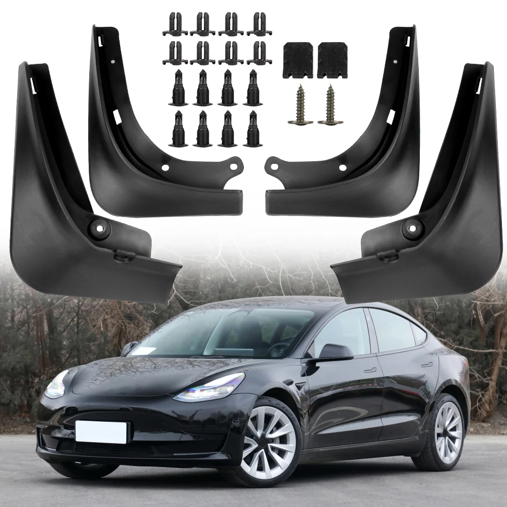 Car Mud Flaps Mudguards Splash Guards Fender Set Front Rear Wheel No Drilling Auomobile Accessories For Tesla Model 3 2016-2021
Car Mud Flaps Mudguards Splash Guards Fender Set Front Rear Wheel No Drilling Auomobile Accessories For Tesla Model 3 2016-2021