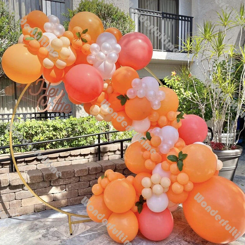 

Matte Orange Coral Balloons Garland Wedding Decoration White Ivory Balloon Arch Baby Shower Decor Birthday Party Supplies Globos