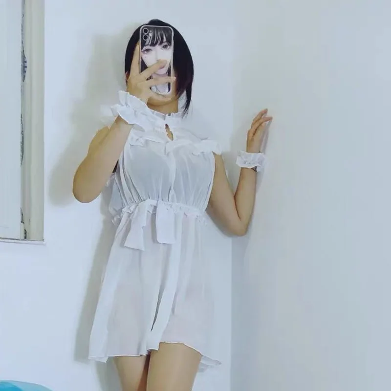 Sexy Retro Chinese Style Semi Transparent Chiffon Nightdress Women's Sexy Dress Pajamas Performance Maid Dress XUHA
Sexy Retro Chinese Style Semi Transparent Chiffon Nightdress Women's Sexy Dress Pajamas Performance Maid Dress XUHA