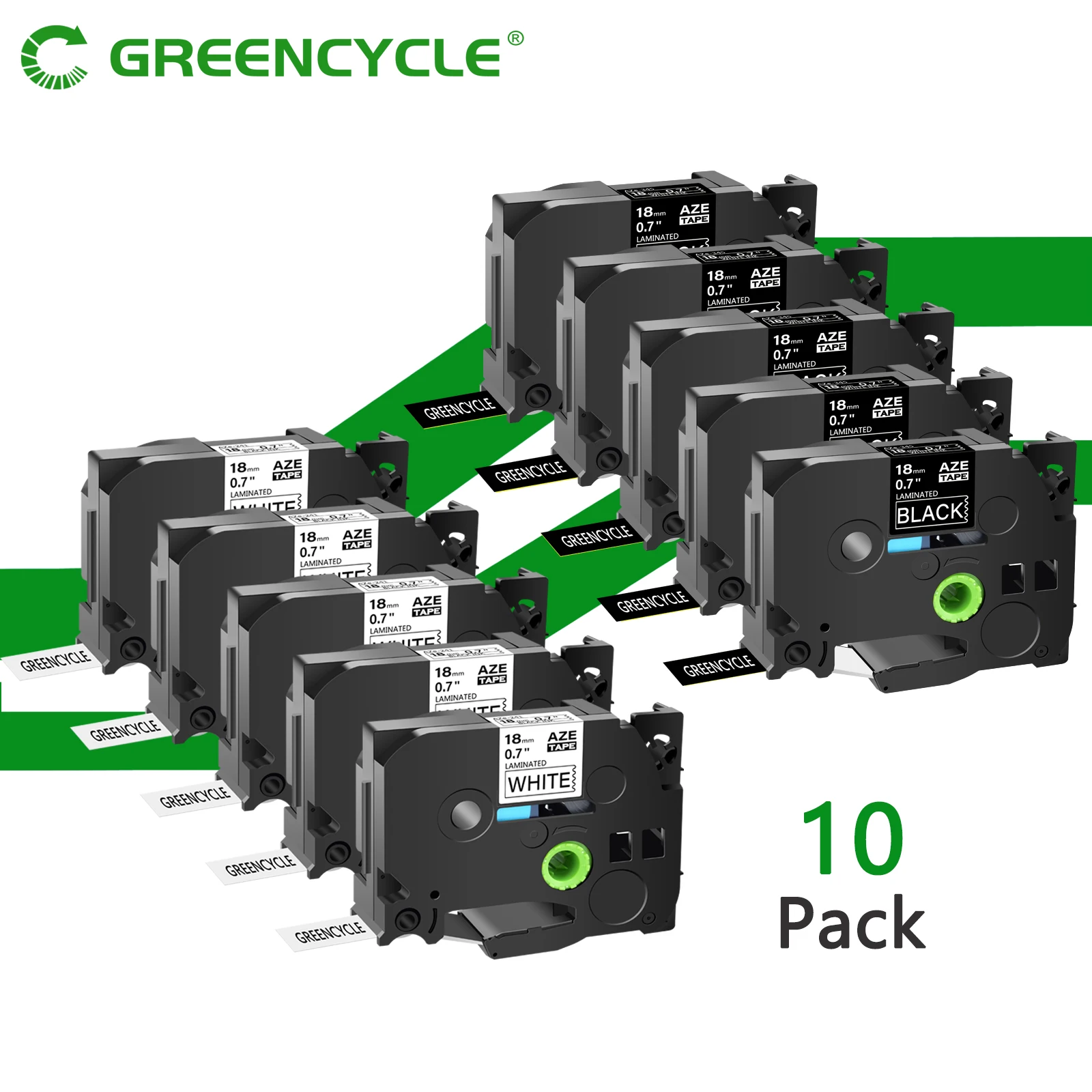 5PK Black on White+5PK White on Black 18mm Label Tape Compatibel for Brother TZE 241 TZ 345 for P-Touch E300 1810 Label Printer
5PK Black on White+5PK White on Black 18mm Label Tape Compatibel for Brother TZE 241 TZ 345 for P-Touch E300 1810 Label Printer